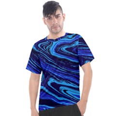 Blue Vivid Marble Pattern 16 Men s Sport Top by goljakoff