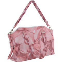 Coral Colored Hortensias Floral Photo Canvas Crossbody Bag by dflcprintsclothing