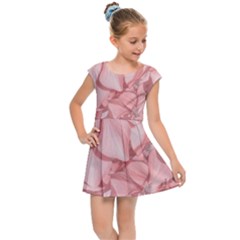 Coral Colored Hortensias Floral Photo Kids  Cap Sleeve Dress by dflcprintsclothing