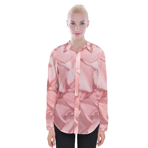 Coral Colored Hortensias Floral Photo Womens Long Sleeve Shirt by dflcprintsclothing