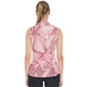 Coral Colored Hortensias Floral Photo Mock Neck Shell Top View2