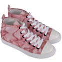 Coral Colored Hortensias Floral Photo Women s Mid-Top Canvas Sneakers View3