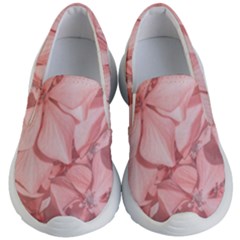 Coral Colored Hortensias Floral Photo Kids Lightweight Slip Ons by dflcprintsclothing