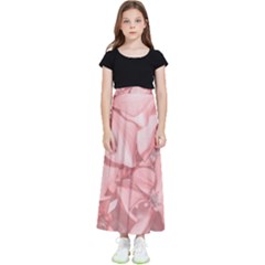 Coral Colored Hortensias Floral Photo Kids  Skirt by dflcprintsclothing