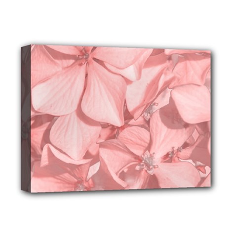 Coral Colored Hortensias Floral Photo Deluxe Canvas 16  X 12  (stretched)  by dflcprintsclothing