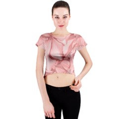 Coral Colored Hortensias Floral Photo Crew Neck Crop Top by dflcprintsclothing