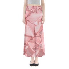 Coral Colored Hortensias Floral Photo Full Length Maxi Skirt by dflcprintsclothing