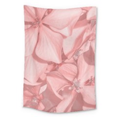 Coral Colored Hortensias Floral Photo Large Tapestry by dflcprintsclothing