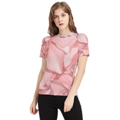 Coral Colored Hortensias Floral Photo Women s Short Sleeve Rash Guard