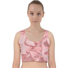 Coral Colored Hortensias Floral Photo Velvet Racer Back Crop Top by dflcprintsclothing