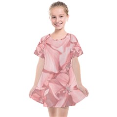 Coral Colored Hortensias Floral Photo Kids  Smock Dress by dflcprintsclothing