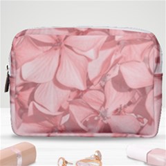 Coral Colored Hortensias Floral Photo Make Up Pouch (medium)