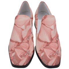 Coral Colored Hortensias Floral Photo Women Slip On Heel Loafers by dflcprintsclothing