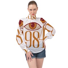 Orwell High Neck Long Sleeve Chiffon Top by Valentinaart