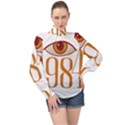 Orwell High Neck Long Sleeve Chiffon Top View1