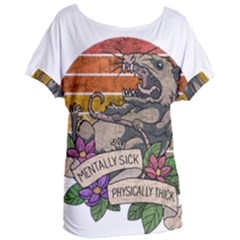 Possum - Mentally Sick Physically Thick Women s Oversized Tee by Valentinaart