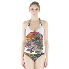 Possum - Mentally Sick Physically Thick Halter Swimsuit by Valentinaart