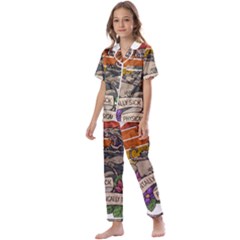 Possum - Mentally Sick Physically Thick Kids  Satin Short Sleeve Pajamas Set