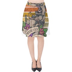 Possum - Mentally Sick Physically Thick Velvet High Waist Skirt by Valentinaart