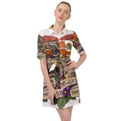 Possum - Mentally Sick Physically Thick Belted Shirt Dress by Valentinaart