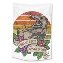 Possum - Mentally Sick Physically Thick Large Tapestry by Valentinaart