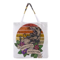 Possum - Mentally Sick Physically Thick Grocery Tote Bag by Valentinaart