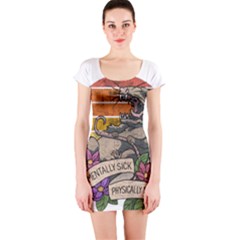 Possum - Mentally Sick Physically Thick Short Sleeve Bodycon Dress by Valentinaart