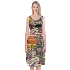 Possum - Mentally Sick Physically Thick Midi Sleeveless Dress by Valentinaart