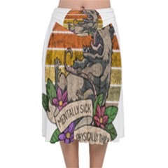 Possum - Mentally Sick Physically Thick Velvet Flared Midi Skirt by Valentinaart