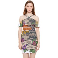 Possum - Mentally Sick Physically Thick Shoulder Frill Bodycon Summer Dress by Valentinaart