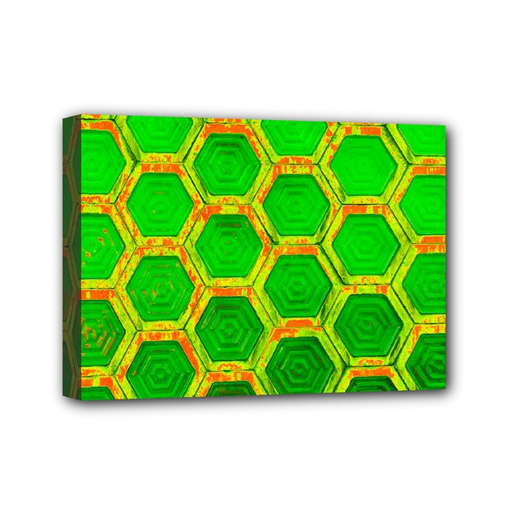 Hexagon Windows Mini Canvas 7  x 5  (Stretched)