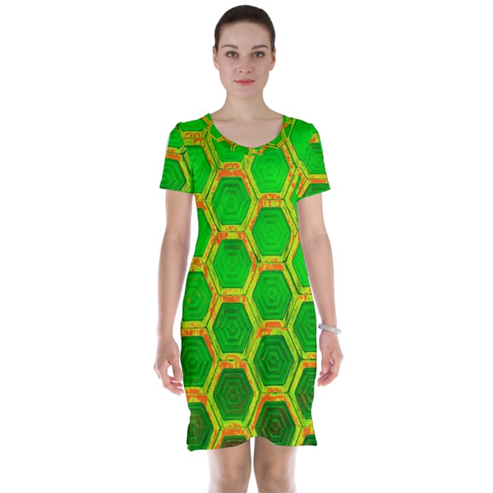 Hexagon Windows Short Sleeve Nightdress