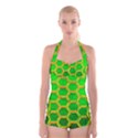 Hexagon Windows Boyleg Halter Swimsuit  View1