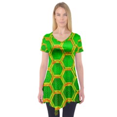 Hexagon Windows Short Sleeve Tunic  by essentialimage