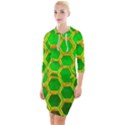 Hexagon Windows Quarter Sleeve Hood Bodycon Dress View1