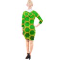 Hexagon Windows Quarter Sleeve Hood Bodycon Dress View2