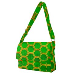 Hexagon Windows Full Print Messenger Bag (l) by essentialimage