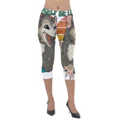 Possum - Be Urself Lightweight Velour Capri Leggings  by Valentinaart