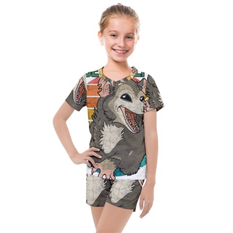 Possum - Be Urself Kids  Mesh Tee And Shorts Set by Valentinaart