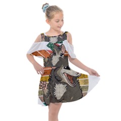 Possum - Be Urself Kids  Shoulder Cutout Chiffon Dress by Valentinaart