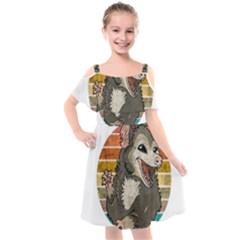 Possum - Be Urself Kids  Cut Out Shoulders Chiffon Dress by Valentinaart