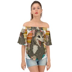 Possum - Be Urself Off Shoulder Short Sleeve Top by Valentinaart