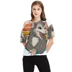 Possum - Be Urself One Shoulder Cut Out Tee by Valentinaart