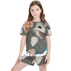 Possum - Be Urself Kids  Tee And Sports Shorts Set by Valentinaart