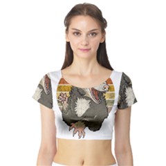 Possum  Short Sleeve Crop Top by Valentinaart