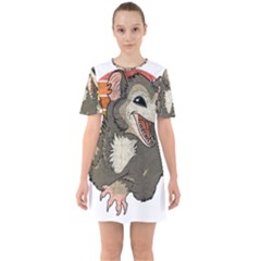 Possum  Sixties Short Sleeve Mini Dress by Valentinaart