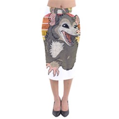 Possum  Velvet Midi Pencil Skirt by Valentinaart