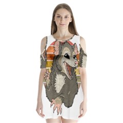 Possum  Shoulder Cutout Velvet One Piece by Valentinaart