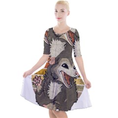 Possum  Quarter Sleeve A-line Dress by Valentinaart