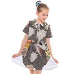 Possum  Kids  Short Sleeve Shirt Dress by Valentinaart